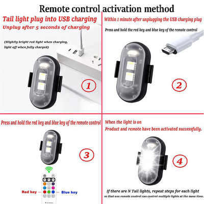 RGB Color LED Car Interior Atmosphere Lights Micro USB IP67 telecomando wireless