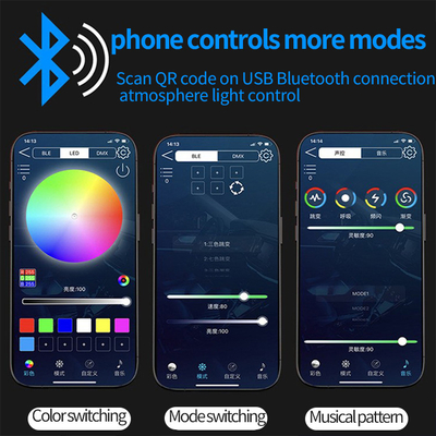 5V PVC USB LED Strip Lights 110cm con APP Remote Control Multi Lighting Modes per l'atmosfera interna