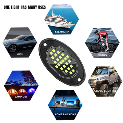 12V Chassis Light impermeabile 2835 LED Single Color Pure White 24 LED Rock Light per camion Jeep ATV UTV Offroad Underglow