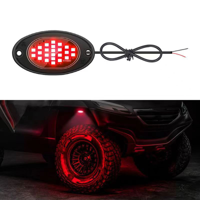 12V Chassis Light impermeabile 2835 LED Single Color Pure White 24 LED Rock Light per camion Jeep ATV UTV Offroad Underglow