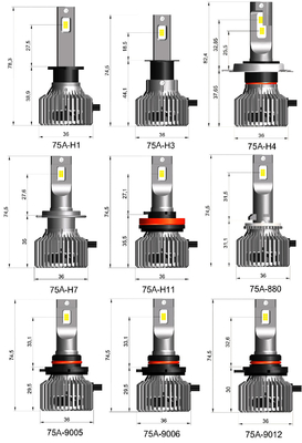 Faro automobilistico H1 H3 H4 H7 H11 9005 del lume LED di O3 12V 55W 12000 lampadina del faro principale 9006 D2H