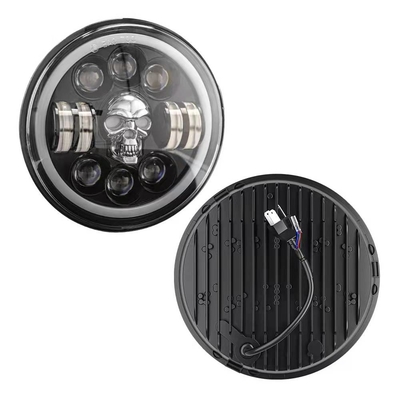 fari del motociclo LED del giro 7Inch per Harley Royal Enfield 12000lm