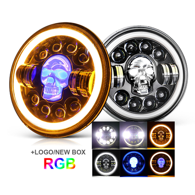 fari del motociclo LED del giro 7Inch per Harley Royal Enfield 12000lm
