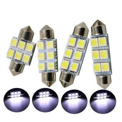 CC bianca blu 12V 31mm delle luci dell'automobile del festone C5W 5050 6SMD LED della cupola interna della lampadina 36mm 39mm 41mm